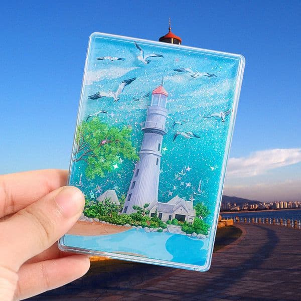Weihai Yuehai Park Tourist Souvenir AR Liquid S Refrigerator Magnet Directly Supplied from the Factory Cultural Creative Magnetic Decorative Painting