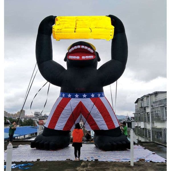 wholesale 8m Height Yellow KING KONG Inflatables Gorilla For Sale Advertisiment Of Furniture Made By Ace Air Art0