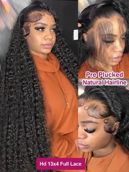 Deep Wave Texture, Easy-to-Wear HD Lace Braided Top with Precise Pre-plucking Technique Authentic Look from Brazil