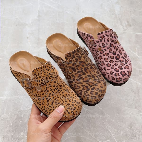 Clog Slipper Designer Flat Cork Sandals Women Men Beach Slides Mules Double Buckle Genuine Leather Clogs Summer Casual Shoes Size 35-46