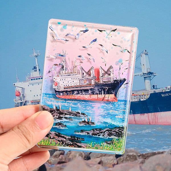 Cultural creative Shong Weihai tourist attraction Torch Eight Street refrigerator magnet, Bluewaves Flowing S special souvenir gift