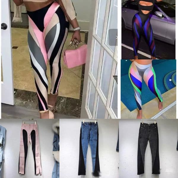 2026 New mugler jeans Fashionable Niche High-End Slimming Fishbone Waist-Cinching Footed Stretch Casual Pants Set mugler leggings 54