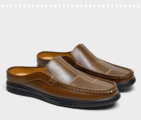Luxury Men Dress Shoes Designer Half Shoes for Men Mules Loafers Mens Slip-ons Backless Flats Indoor Outdoor Comfortable Big SIze