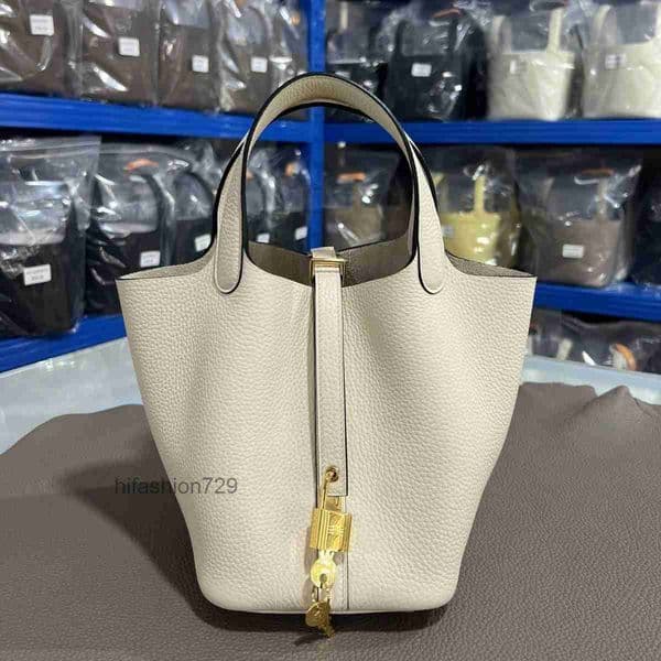 10a Top quality picotins lock bag designer bag shoulder bag bags for women luxury taurillon clemence calfskin wax thread hand sewn tote bag 18cm 22cm handbag 6PTH