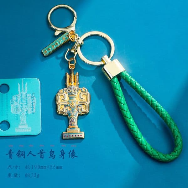 Bestseller Sanxingdui Cultural and Creative Products Collection: Museum Gifts, Bronze Bird-Body Statue with Human Head, Keychain, Tourist Souvenir ddmytues