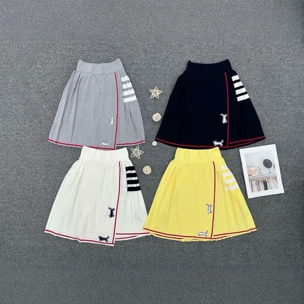 Women's Skirts Designer Preppy Skirt High Waist Slimming Knitted Skirt Fashionable Brand Causal Summer Spring Dress