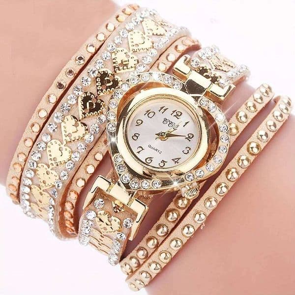 1pcs Women's Wrapped Retro Fashion Personalized Love Digital Small Dial Quartz Watch