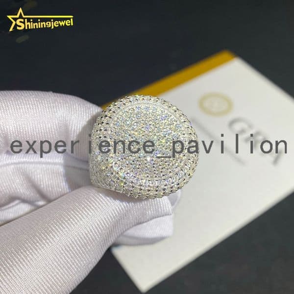 Hot Sale Moissanite Round Men Ring Custom Iced Out Diamond 925 Sterling Silver VVS Moissanite Jewelry Hip Hop Rings Pass Tester