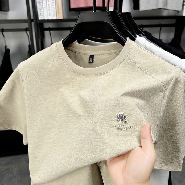 Mulberry Designer T-shirt Designer Hoodie Silk Short Polo Sleeve For Men Round Neck Summer Men's Casual Loose Fit Sweat-absorbent Breathable Trendy Base Layer Tee