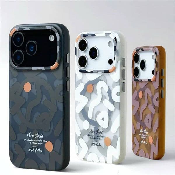 Trendy Graffiti Pattern for Magsafe Wireless Charge Case For iPhone 17Air 16 15 17Pro Max Matte Shockproof Magnetic Cover