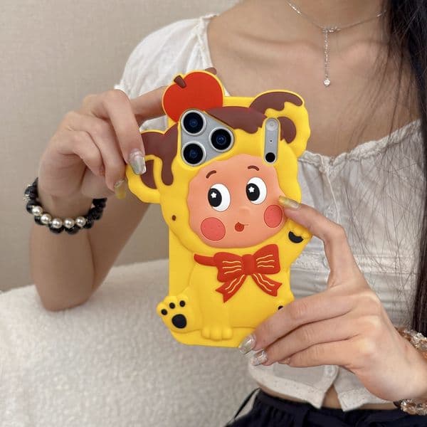 Cute 3D Twinkle Star Boy Phone Case For iPhone case 17 16 15 14 13 Pro Max Kawaii Cartoon Shockproof Soft Silicone Back Cover