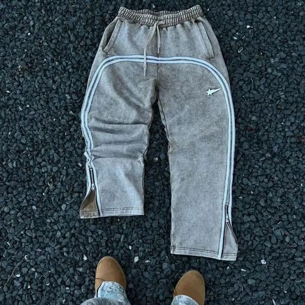 Designer pants men sweatpants baggy Pants Y2k Korean Version Fashionable Baggy High Waisted Couple Straight Leg Sports Pan And Minimalist Striped Casual
