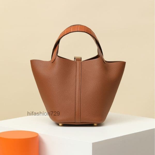 10a Top quality picotins lock bag designer bag shoulder bag bags for women luxury taurillon clemence calfskin wax thread hand sewn tote bag 18cm 22cm handbag UASJ