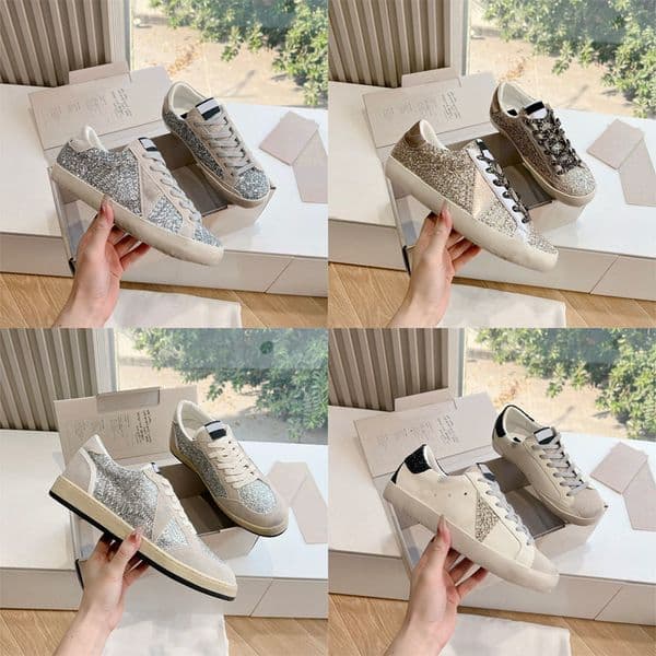 Luxury Star Designer Sneakers For Men Women White Leather Dirty Old Effect Fashion Casual Lace Up Trainers 1026