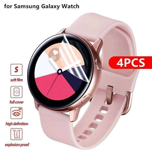 4PCS Screen Protectors For Samsung Galaxy Active 2 44mm 40mm Full Cover Soft HD Protective Film Smart Watch Accessories