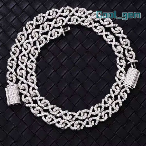 Hot Sale VVS Moissanite Diamond 925 Sterling Silver 9Mm Width Men Necklace Cuban Link Chain