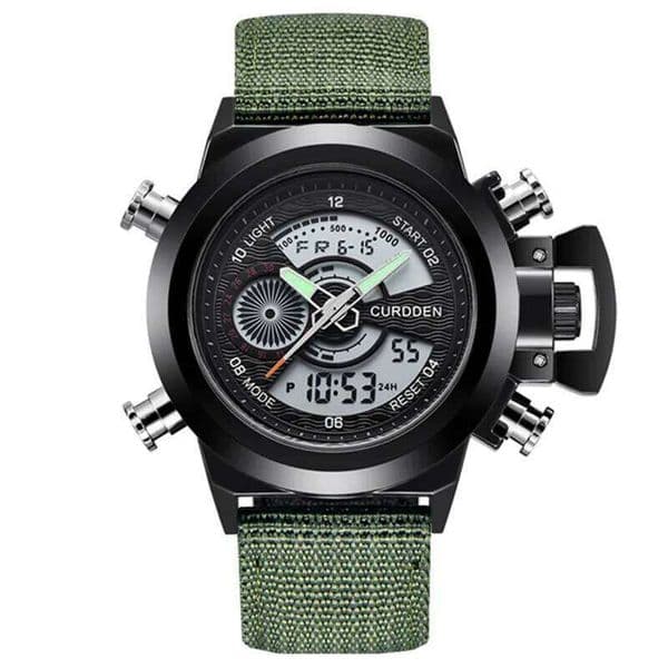 Men Original CURDDEN Brand Designer Watches Fashion Nylon Band Gifts Dual Time Wristwatch Black Montre Homme Reloj Hombre 2026