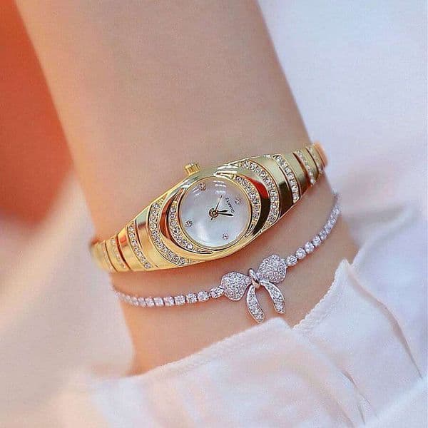 Ladies Quartz Wrist Dress Watch Crystal Diamond Watches Gold Silver Clock Women Montre Femme
