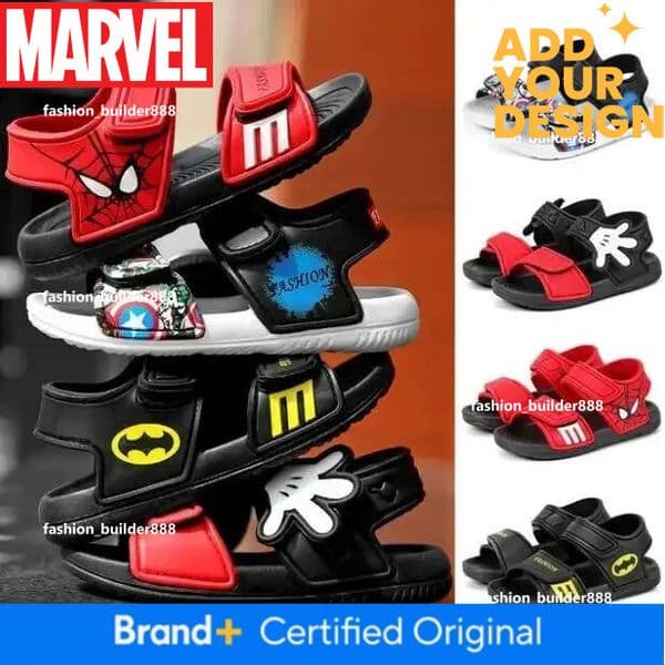 Summer New Soft Non-Slip Beach Captain America Spiderman Mickey Open Children's Sandals Wild Boys Girls Student Kids Shoes