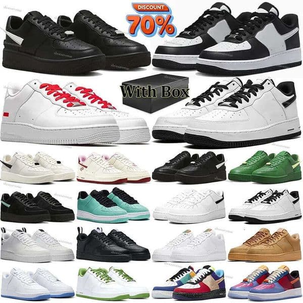 with box af1s running shoes airforc 1 for women mens trainers forc one triple white black wheat panda low designer outdoor sneakers high quality free shipping