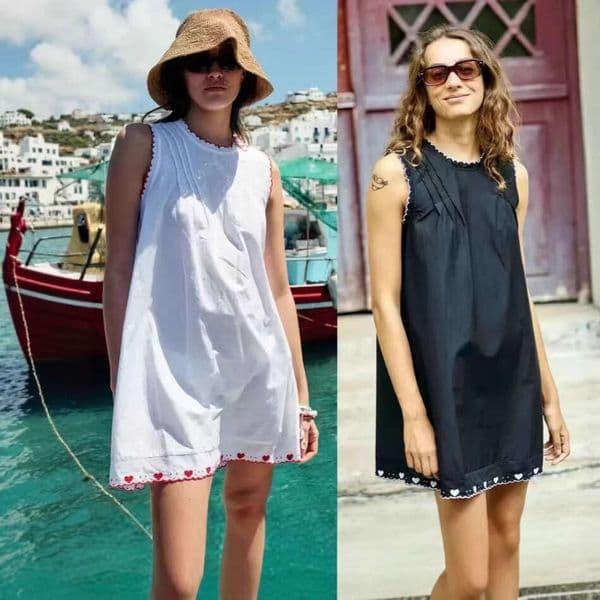 French style niche 2026 summer new heart-shaped A9 embroidered hem round neck loose wavy edge short vest