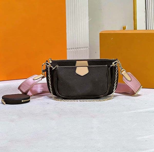 Designer bag Luxury Crossbody Bag For Women Classic Brown Print Underarm Purse with Detachable Chain Strap Spacious Minimalist Handbag for Woman