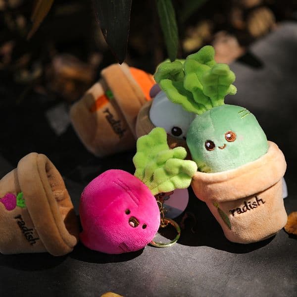 Original Mini Potted Carrot Plush Toy Keychain Backpack Charm Christmas Gift