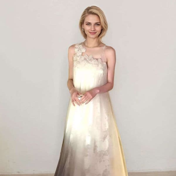 Designer's new h28 women's lace patchwork dress, lightweight and luxurious mesh sleeveless dress