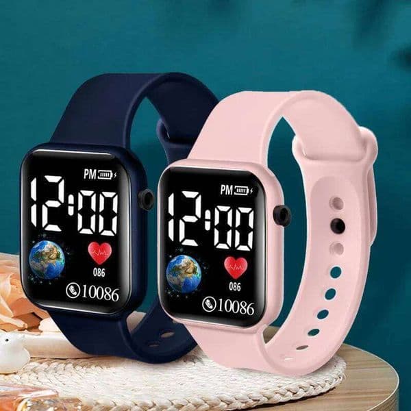 YIKAZE Watches LED Digital Kids Watch Silicone Strap Cartoon Electronic Wristwatch Sports Clock for Boys and Girls Gifts