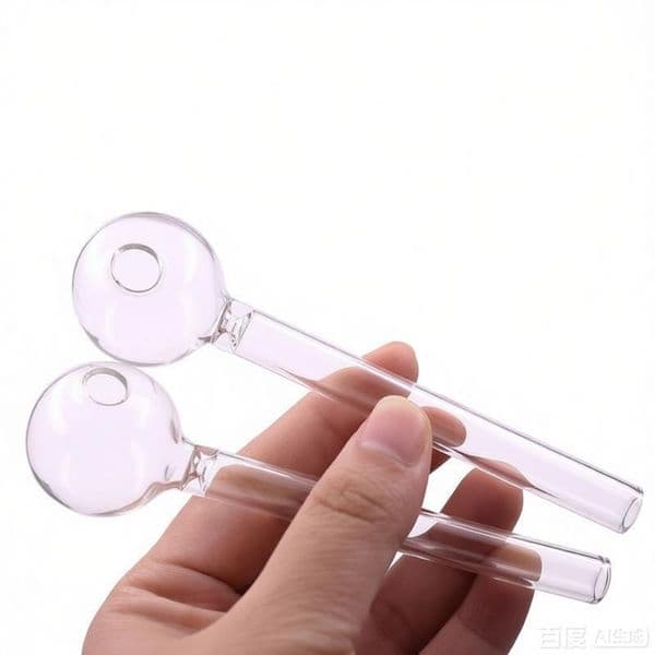 Wholesale Clear Straight 12cm glass oil burner pipe Thick heady Newest design glass hand cigarette Filter pipe for smoking
