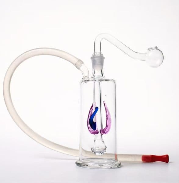 Travel 10mm female mini Glass oil burner water bongs hookah Smoking Bubble Small Water Pipes Hand Pipe oil burner with smoking oil banger bowl and silicone hose