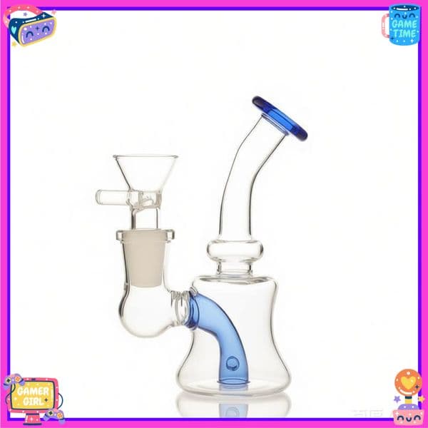 Travel Mini Glass Beaker tobacco Bongs 14mm Female Thick Glass Water oil burner Pipes with smoking oil banger or tobacco bowl