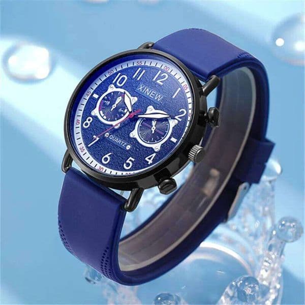 Original XINEW Brand Students Watches Men Fashion Casual Silicone Band Quartz Wrist Watch Black Relogio Masculino Reloj Hombre