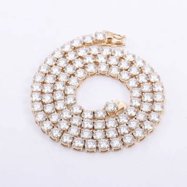 Wholesale custom size tennis original 10K gold round DEF VVS moissanite diamond hip hop tennis necklace for women tennis