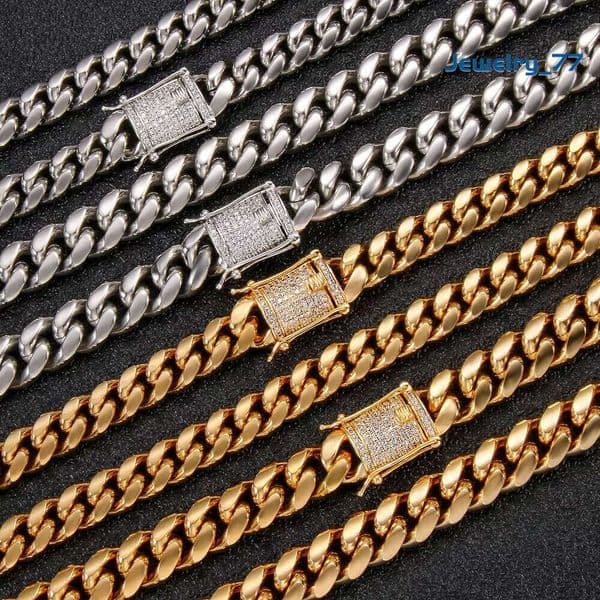 Iced Hop Wholesale Hip Out Moissanite VVS Stainless Steel Gold Plated Diamond Miami Cuban Link Chain Necklace For Men Women Jewelry Jewelry77