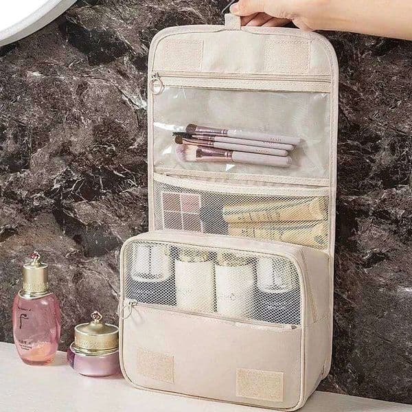 Portable Travel Multi Functional Hanging Cosmetic Business Trip Washable Large Capacity Dry Wet Separation Handheld Bag