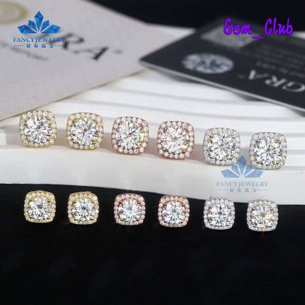 Diamond Wholesale Earring VVS 925 Sterling Silver 6.5Mm 8Mm Moissanite Studs Ice Out Hola Earrings Men Women