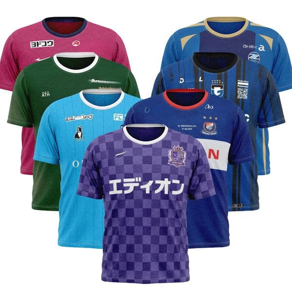 Designer luxury Digitally Printed Sports Crew Neck Short Sleeve Breathable Football Training Birdseye Fabric T Shirt Japanese J League Fan Jersey