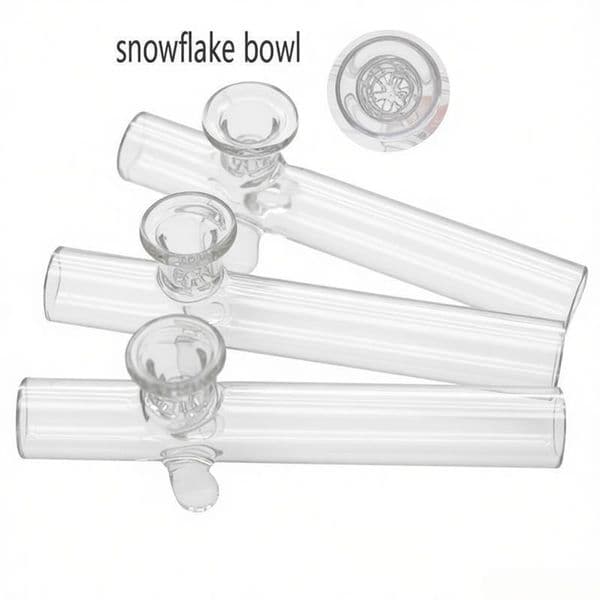 OEM/ODM Custom Thick heady Mini 10cm Long Glass Hand Pipes - Verified Tobacco Pipes for smoking with snowflake Screen bowl