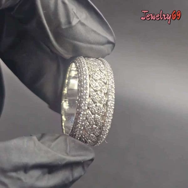 Quality Premium 925 Silver Moissanite Hip Hop Ring With Prong Setting For Men Everyday Wear & Special Occasions Best Price Jewelry &