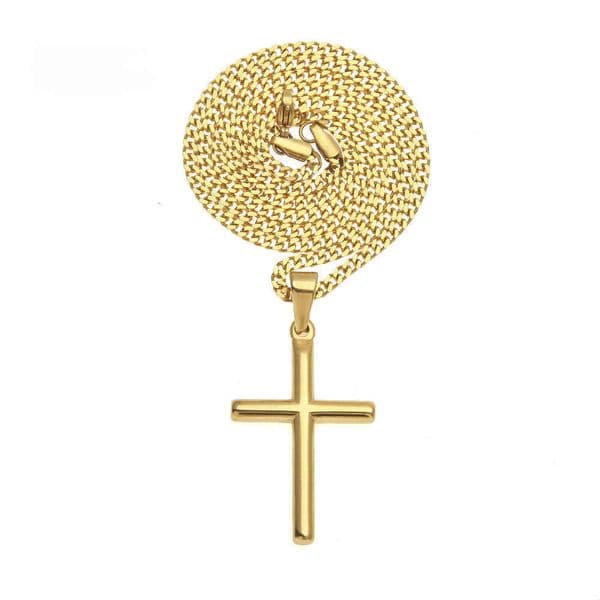 Cross-Border Source European and American Hip-Hop Ice with VVS moissanite Gold-Plated Cross Men's Pure silver Necklace Versatile Sweater Pendant Accessory