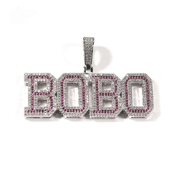 Ancient Cute New Pure silver Inlaid Colorful Ice with VVS moissanite English Spliced Letter Hip-Hop Moissanite Necklace Fashion Jewelry Wholesale