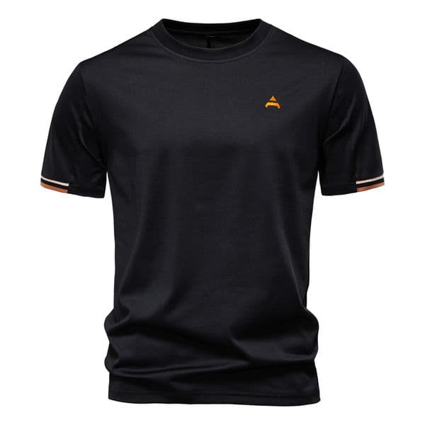 Summer New Designer Hoodie European Style Men's Short Sleeve Polo T-shirt Black Designer T-shirt And White Simple Print Half Sleeve Round Neck Base Shirt