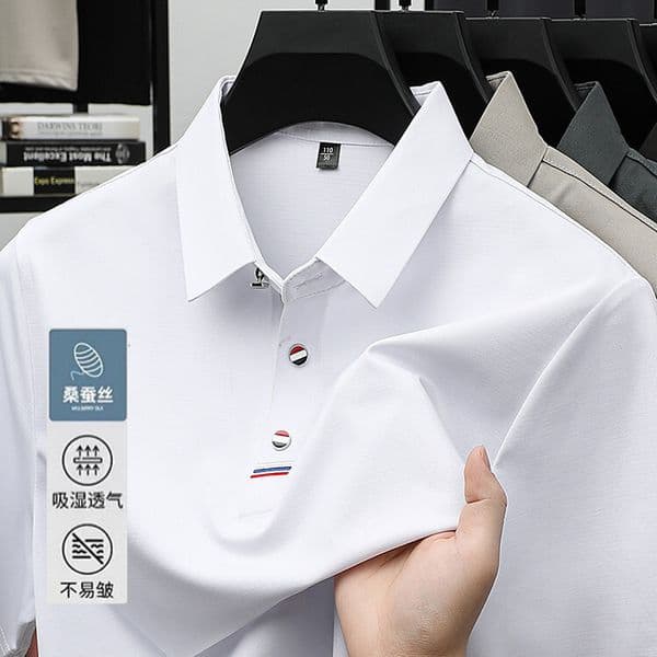 Foreign Men's Short-sleeve T-shirt Designer Polo T-shirt Solid Designer Hoodie Color Turn-down Collar Cool-feel Pullov Summ Short-sleeve Youth Men's Clothing