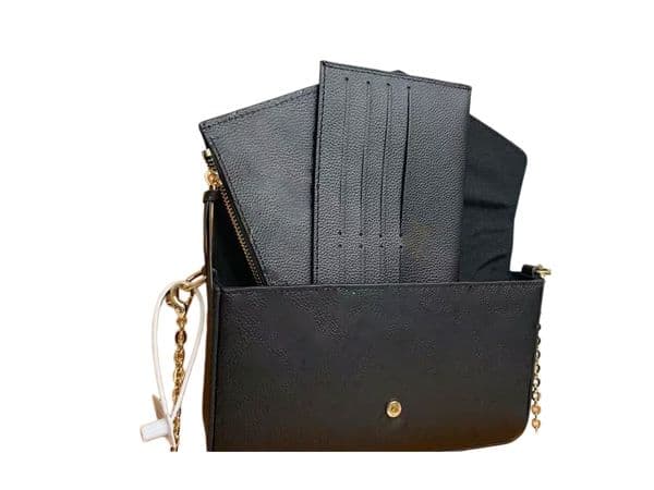 High-quality luxury designer wallet, women's handbag-style small zipper card holder, can be carried by hand or shoulder, cowhide fabric with luxury brand chain bag.