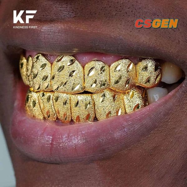 Custom 925 Sterling Silver Hiphop For Teeth Fine Dope Diamond Dust Iced Out Grillz Customizable Jewelry
