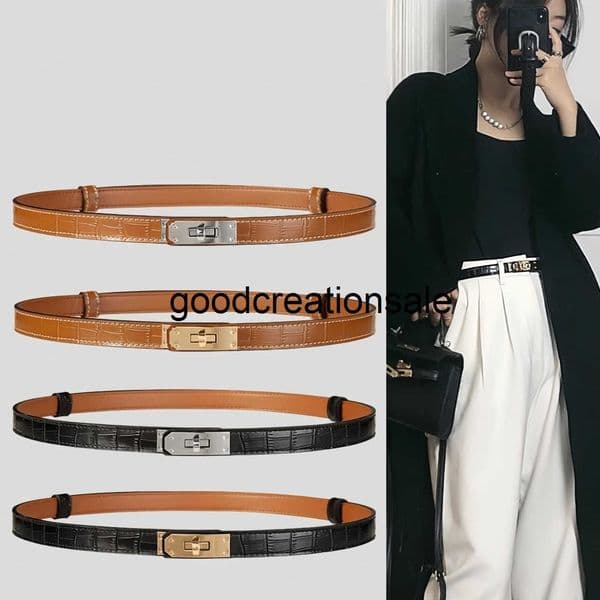 Designer KELY-H Style Buckle Belt Elegant Leather Strap for Jeans & Trousers Premium Genuine Leather Dress Belt F7VC