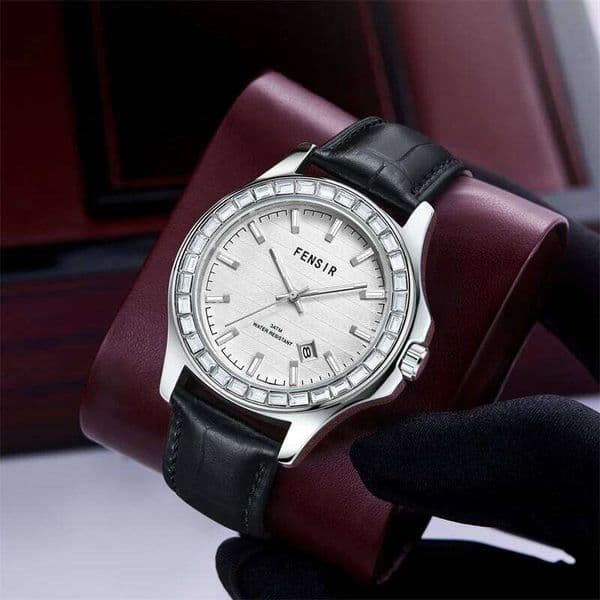 Cross-Border Popular Leather Strap, Waterproof Quartz Calendar Function, Business Casual Men's Watch, Trendy and Simple Design Watch