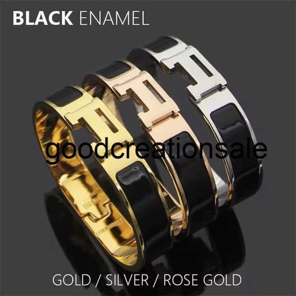 Designer H-Style Bangle Fashion Classic Love Home 12mm Wide Stainless Steel Letter H Bracelet 18K Gold Plated Colorful Enamel Titanium Steel Couple Bracelet CSPF