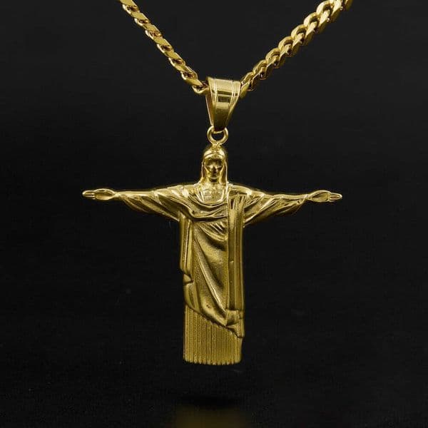 Pure silver Long Necklace Men's Sweater Chain Personality Versatile Character Design Gold Pendant Accessory Wholesale